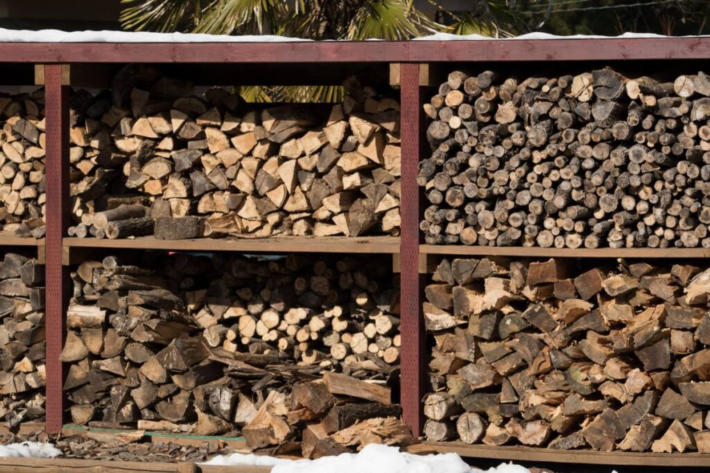 different size firewood storage